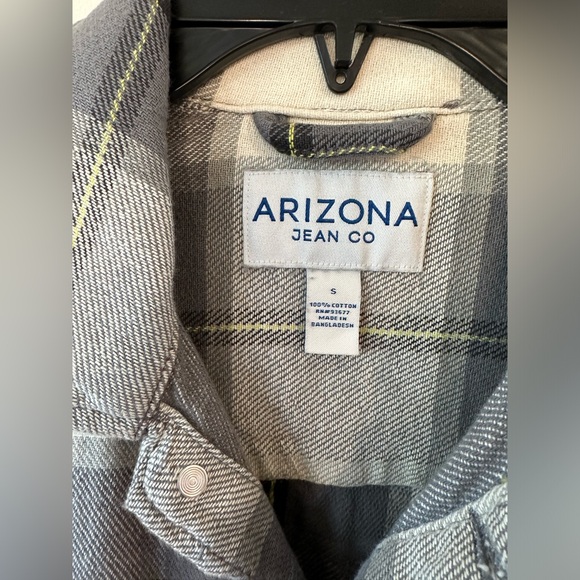 Arizona Jeans Co Men’s Gray Plaid Button Down Long Sleeve Shirt NWT Size… - Picture 8 of 9